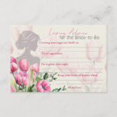 Bruiloft Feest Roze Tulpen Liefdevol Advies Informatiekaartje (Voorkant)