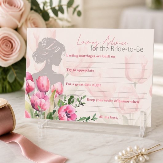 Bruiloft Feest Roze Tulpen Liefdevol Advies Informatiekaartje