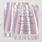 Bruiloft Feest Roze Zijde Diamant Kristal Kaart (Voorkant / Achterkant)