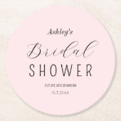 Bruiloft Feest Roze Zwart Chic Onderzetter (Voorkant)