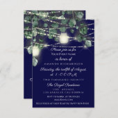 Bruiloft Feest Rustiek Hout Goud Navy Potten Licht Kaart (Voorkant / Achterkant)