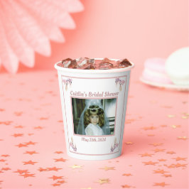 Bruiloft Feest Stof Roze Foto Papieren Bekers