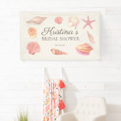 Bruiloft Feest Strandfeest Roze Schelpen Spandoek (Insitu)