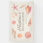 Bruiloft Feest Strandfeest Roze Schelpen Spandoek (Verticaal)