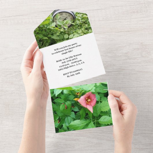 Bruiloft Feest Uitnodiging Bloemen Foto (Afscheurbaar)