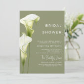 Bruiloft Feest Uitnodiging "Delicate Calla Lilies" (Staand voorkant)
