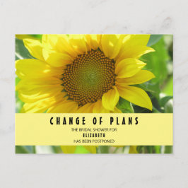 Bruiloft Feest Verandering Van Plannen Zonnebloem Briefkaart