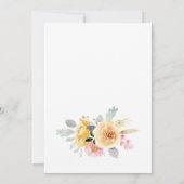 Bruiloft Feest Waterverf Bloemstuk Bedankkaart (Achterkant)