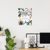 Bruiloft Feest Welkom Bord | Tropische Chic Poster (Thuiskantoor)