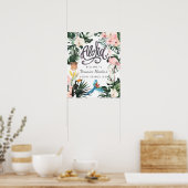 Bruiloft Feest Welkom Bord | Tropische Chic Poster (Keuken)