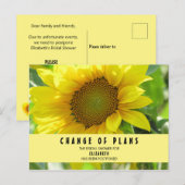 Bruiloft Feest Wijziging Van Plannen Zonnebloem Briefkaart (Voorkant / Achterkant)