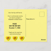 Bruiloft Feest Wijziging Van Plannen Zonnebloem Briefkaart (Achterkant)
