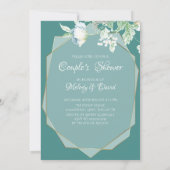 Bruiloft Feest | Wilde Bloemen en Bessen Geometris Kaart (Achterkant)