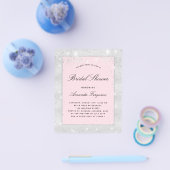Bruiloft feest zilver roze glans budget flyer (Enkel)