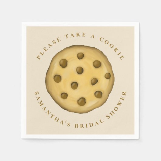 Bruiloft Feestelijke Cute Whimsical Chocolate Chip Servet (Voorkant)