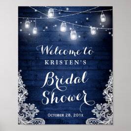 Bruiloft Feestelijke Rustieke Blauwe Metselpot Lic Poster