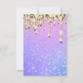 Bruiloft Feestelijke Sweet 16 Pink Holografische D Kaart (Achterkant)