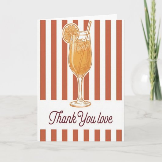 Bruiloft Feestje Bedankt Liefde Cocktail Chic Kaart (Voorkant)