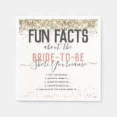 Bruiloft Feestje Fun Facts Goud Glitter Meisjesach Servet (Voorkant)