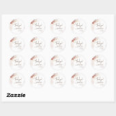 Bruiloft Feestje Pampas Gras Boho Ronde Sticker (Vel)