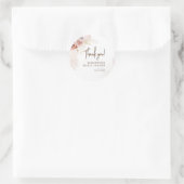 Bruiloft Feestje Pampas Gras Boho Ronde Sticker (Tas)