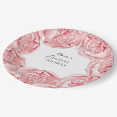 Bruiloft Feestservies Bloemen Papieren Bordje (Gekanteld)