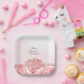 Bruiloft Feestservies Bloemen Papieren Bordje (Feest)