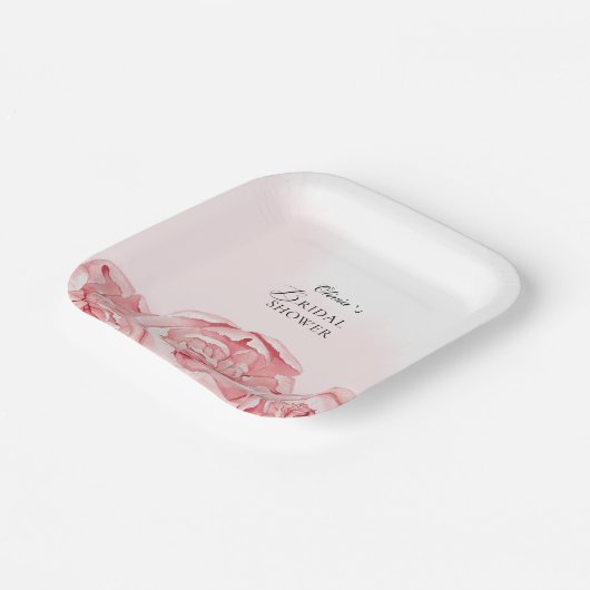 Bruiloft Feestservies Bloemen Papieren Bordje (Gebogen)