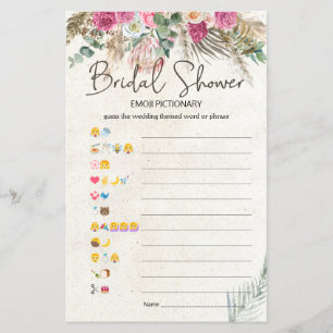Bruiloft Feestspel Emoji Pictionary Pastel Boho
