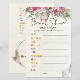 Bruiloft Feestspel Emoji Pictionary Pastel Boho