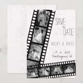 Bruiloft Film Rustieke Moderne Foto Save the Date Kaart (Voorkant / Achterkant)
