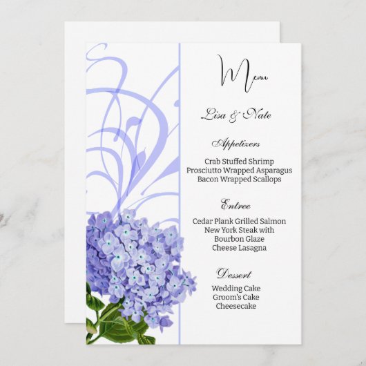 Bruiloft Flat Menu (Voorkant / Achterkant)