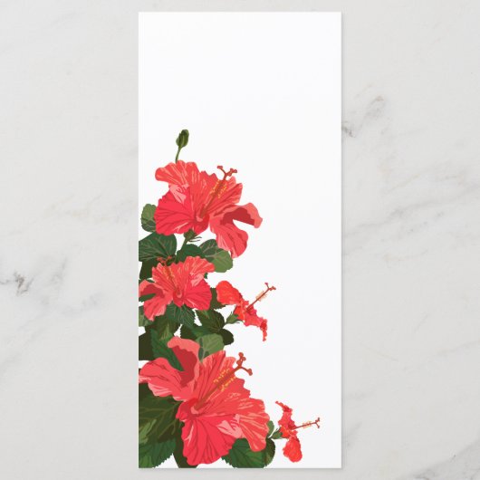 Bruiloft Flat Menu met Hibiscus Bloem (Achterkant)