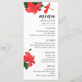 Bruiloft Flat Menu met Hibiscus Bloem (Voorkant)