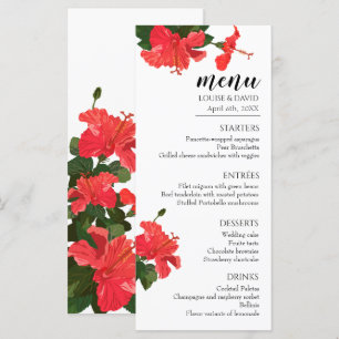 Bruiloft Flat Menu met Hibiscus Bloem