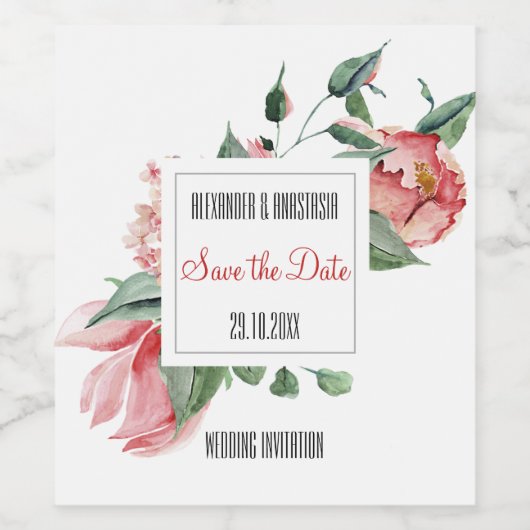 Bruiloft flesetiket. wijn etiket (Enkel label)