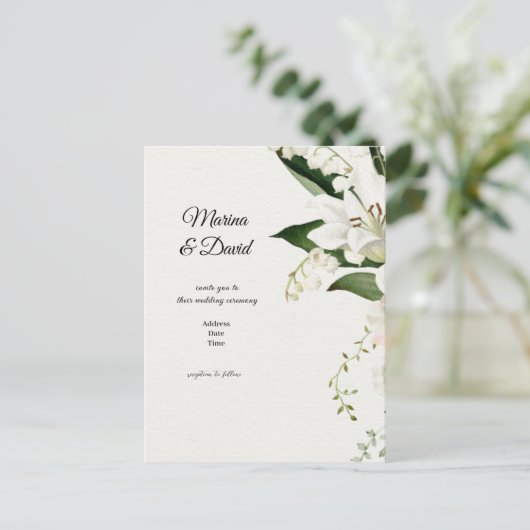 bruiloft florale Lily classics Briefkaart (Staand voorkant)