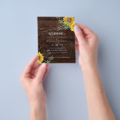 Bruiloft Flyer met Olijfbladeren en Zonnebloemen i (Hand)