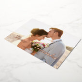 Bruiloft folie bedankkaart met de tekst 'Love & th Folie Feestdagenkaart (Gedraaid)