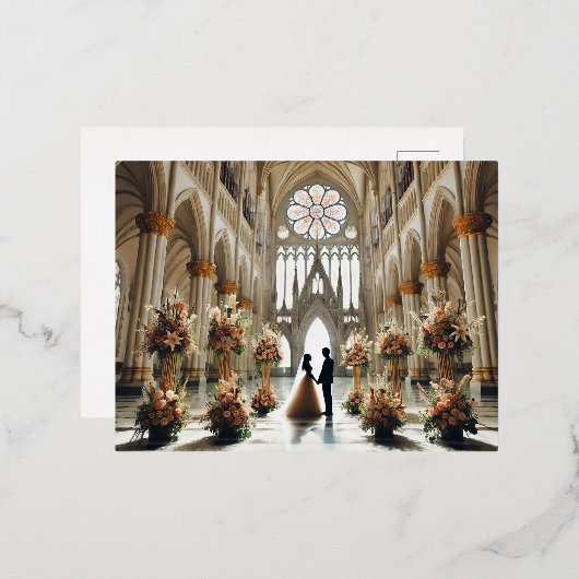 bruiloft folie uitnodiging briefkaart (Voorkant / Achterkant)