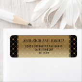 Bruiloft | Formele gouden patroon op zwart Etiket (Insitu)