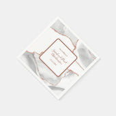 Bruiloft Formele Witte Rose Gouden Glitter Agaat Servet (Hoek)