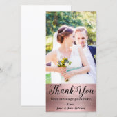 Bruiloft foto Afbeelding Roos gouden glans dank u Bedankkaart (Voorkant / Achterkant)