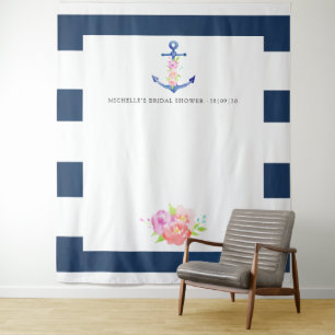 Bruiloft Foto Booth met Zeevaartthema Wandkleed