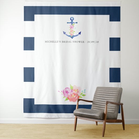 Bruiloft Foto Booth met Zeevaartthema Wandkleed (In situ)