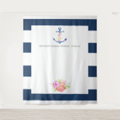 Bruiloft Foto Booth met Zeevaartthema Wandkleed (Voorkant)