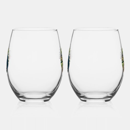 Bruiloft foto bruid bruidegom gepersonaliseerd ele wijnglas zonder voet (Links)