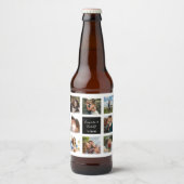 Bruiloft foto collage zwart en wit bier fles bier etiket (Voorkant)