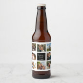 Bruiloft foto collage zwart en wit bier fles etiket (Voorkant)
