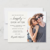 Bruiloft Foto Cream Save the Date (Voorkant)